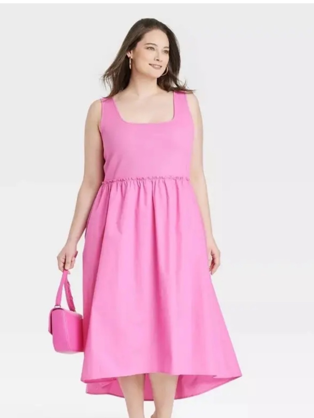a new day Hot Pink High-Low Sleeveless Midi Dress